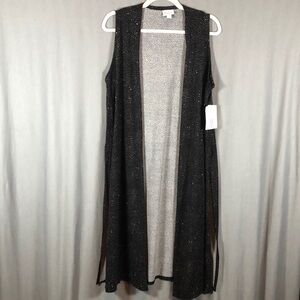 Lularoe NWT Black w/White Dot Joy - Vest/Cover Up - Sz M